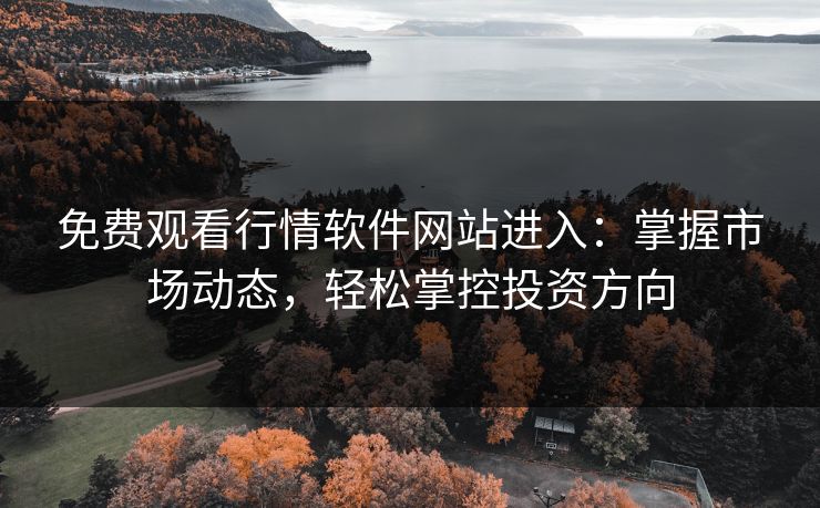 免费观看行情软件网站进入：掌握市场动态，轻松掌控投资方向