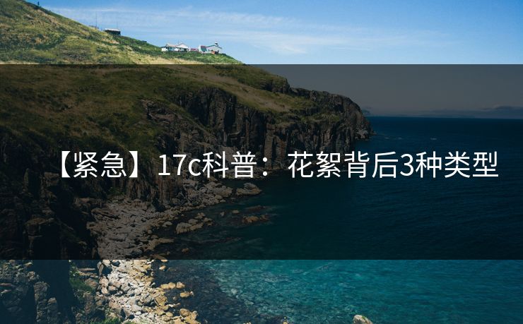 【紧急】17c科普：花絮背后3种类型
